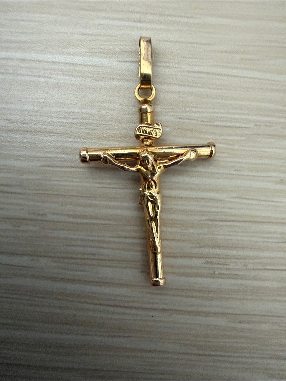 10K Gold 1 Gram Cross Crucifix Pendant Polished Charm